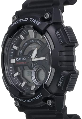 Casio AEQ - 110W - 1AVDF Youth - Combination Analog - Digital Black Dial Men's Watch - Zamana.pk