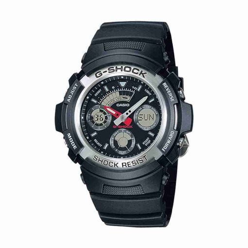 Casio G - Shock AW - 590 - 1ADR Black Strap Stylish Wrist Watch - Zamana.pk