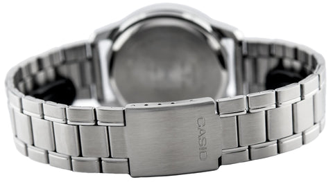 Casio MTP - VS02D - 7A Men's Standard Solar Stainless Steel Grey Dial Date Watch - Zamana.pk