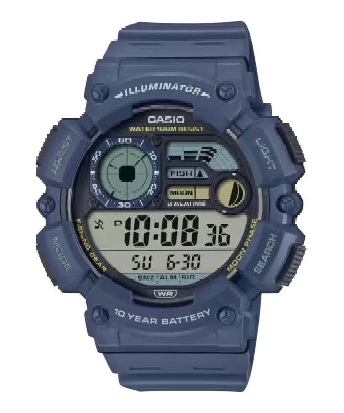 Casio General Men's WS-1500H-2A Digital Watch with blue strap and 200-meter water resistance