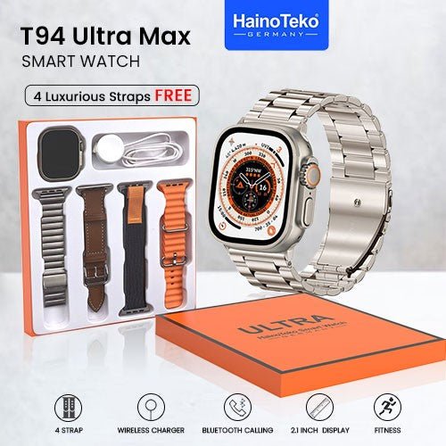 HainoTeko T94 Ultra Max Smart Watch (4 Straps in 1) - Zamana.pk