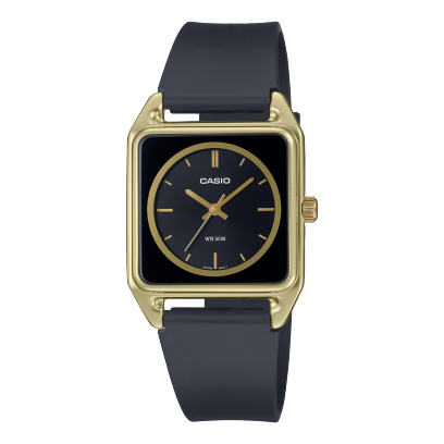 Casio Classic Men's MTP-B170-1E watch featuring a black dial with silver-tone hands and markers, a stainless steel case, and a black leather strap, ideal for everyday wear.