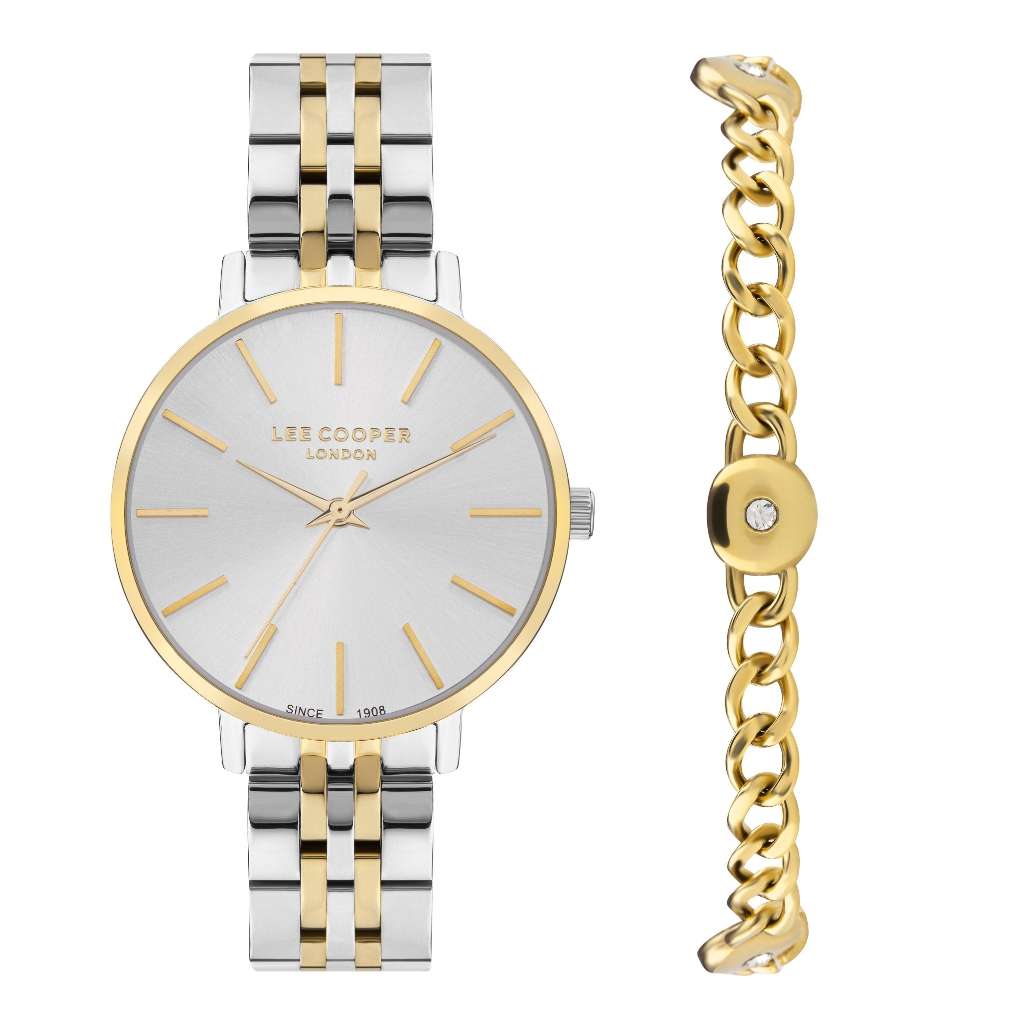 Lee Cooper LC07857.230 Women's Super Metal Silver/Gold Watch - Zamana.pk