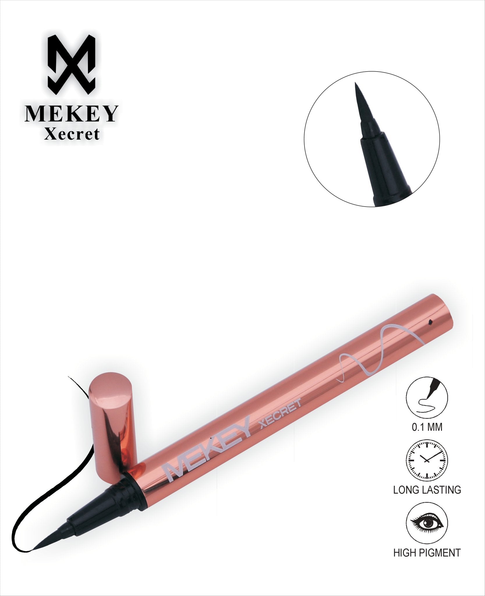 Mekeyxecret Eye Liner: Ultra - Thin, Waterproof, Long Lasting - Zamana.pk