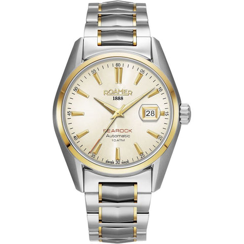 Mens Roamer Searock Automatic Champagne Dial Yellow Gold Bicolour Automatic Automatic Watch 210665 49 25 20 - Zamana.pk