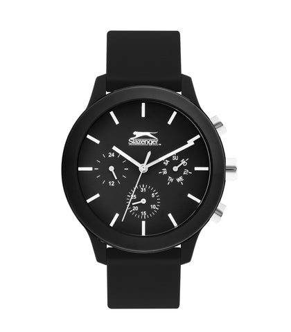 Slazenger SL.9.2201.2.02 Quartz Unisex Silicone Black Band Black Dial Watch - Zamana.pk