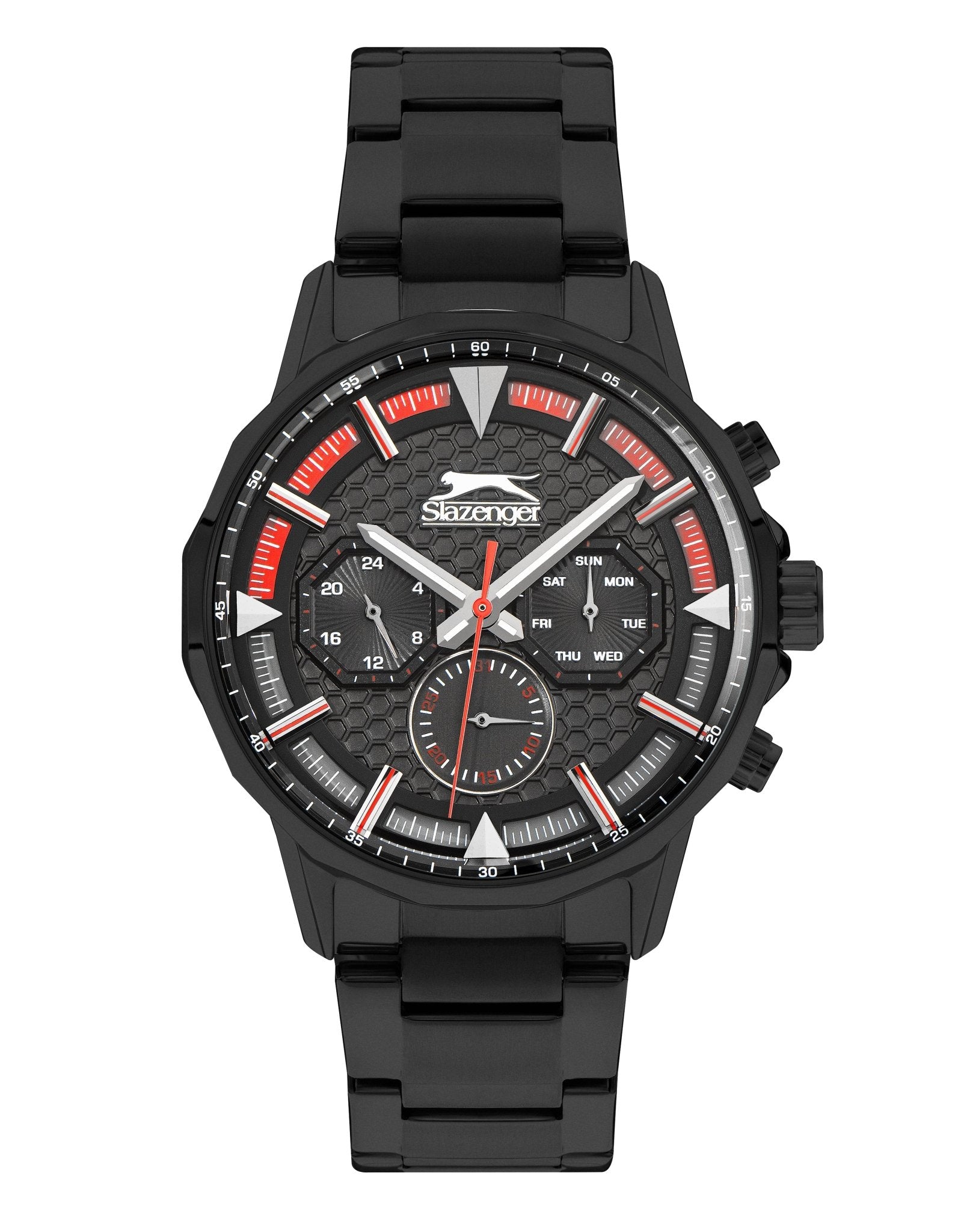 Slazenger SL.9.2216.2.05 Quartz Male Metal Black Band Black Dial Watch - Zamana.pk