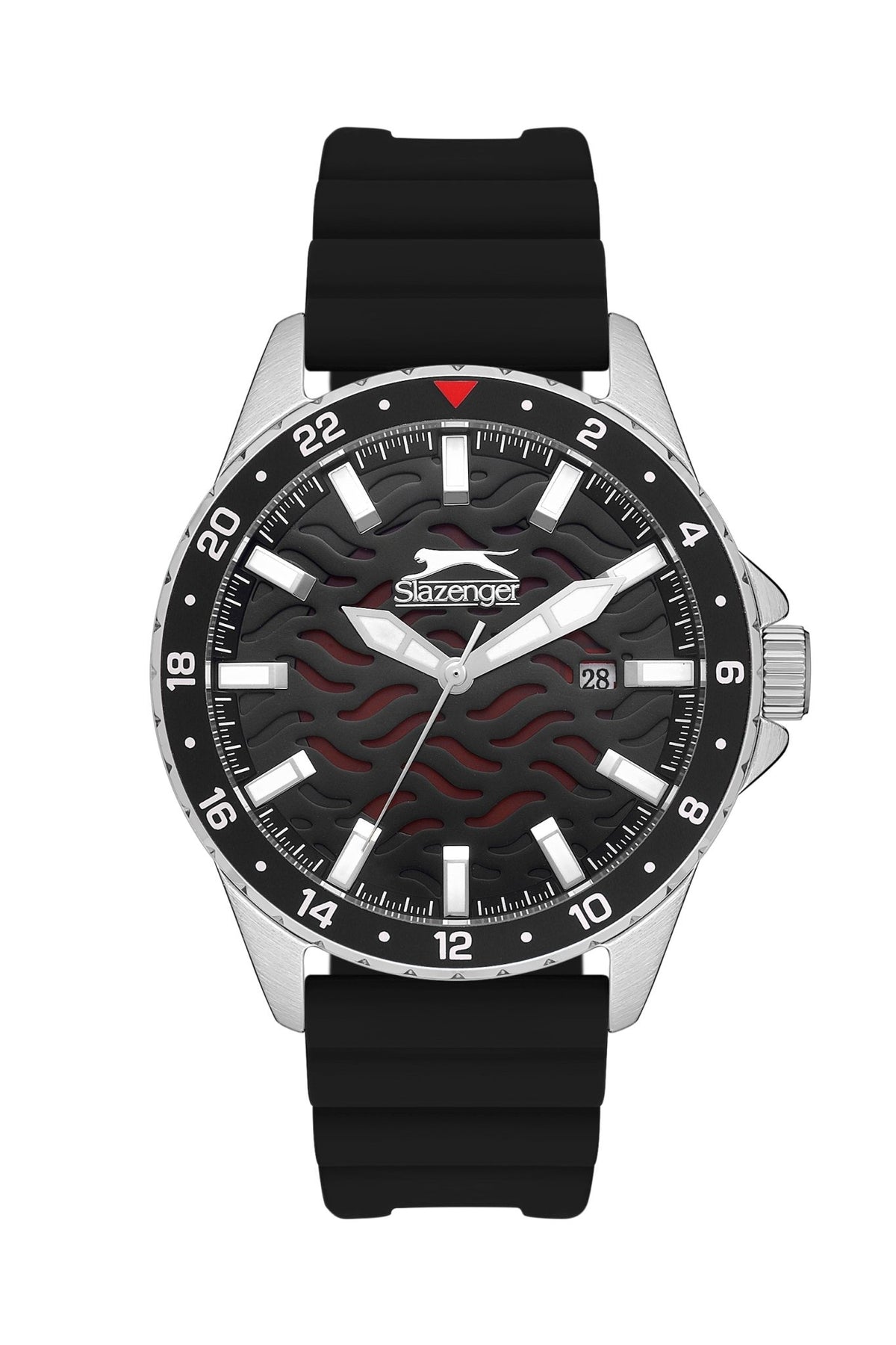 Slazenger SL.9.2224.1.01 Quartz Male Silicone Black Band Black Dial Watch - Zamana.pk