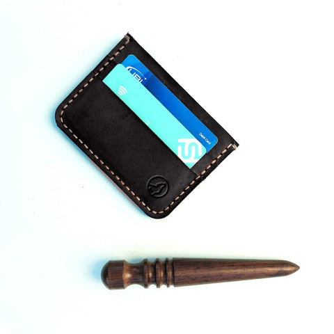 The Artisan: A Leather Cardholder Wallet - Coffee Color - Zamana.pk
