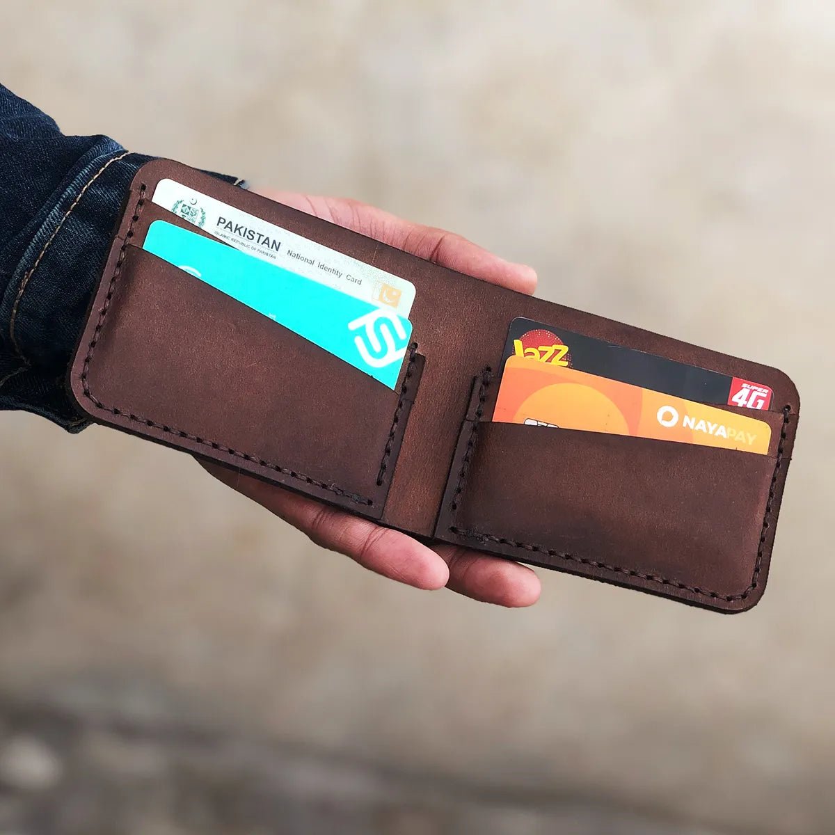 The Eon: A Leather Bifold Wallet - Brown Color - Zamana.pk