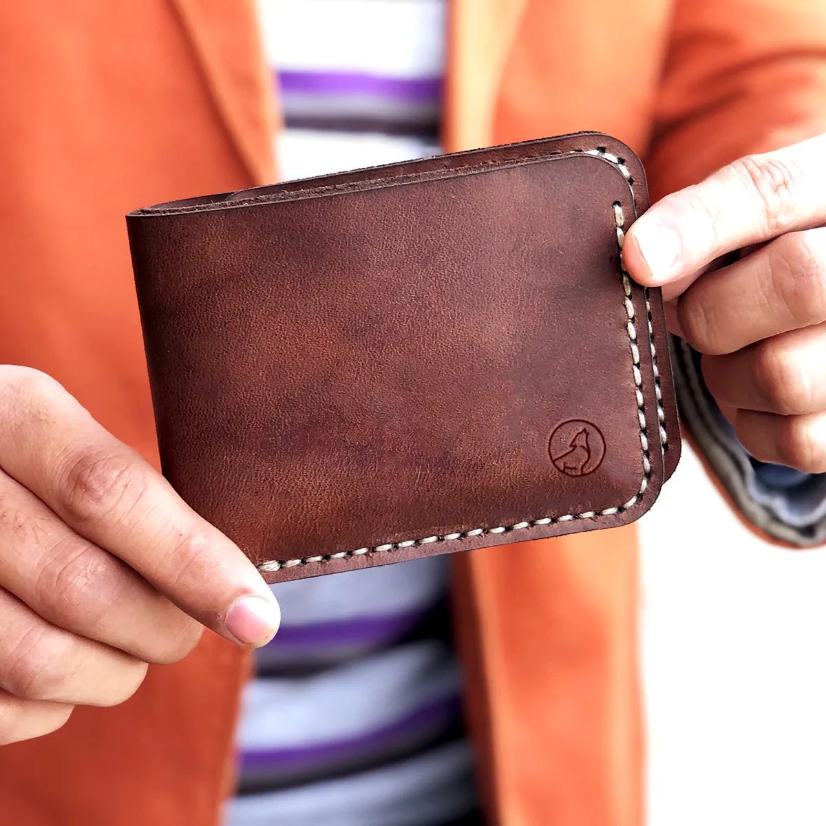 The Futuristic: A Leather Bifold Wallet - Brown Color - Zamana.pk