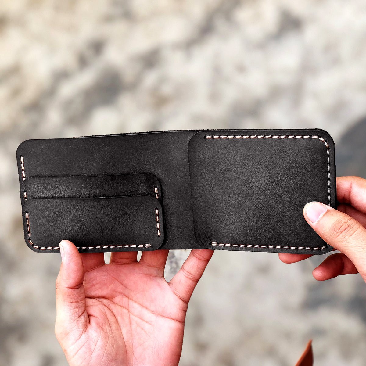 The Futuristic: A Leather Bifold Wallet - Coffee Color - Zamana.pk