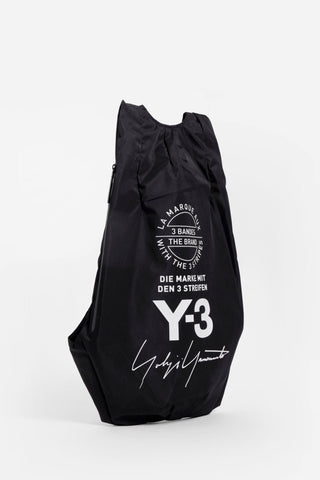 Y - 3 YOHJI Yamamoto Adidas Designer Backpack Black Bag With White Logo NWT - Zamana.pk